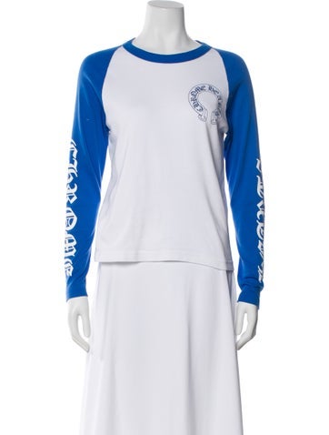 Pre-owned Chrome Hearts Graphic Print Crew Neck T-shirt In Blue