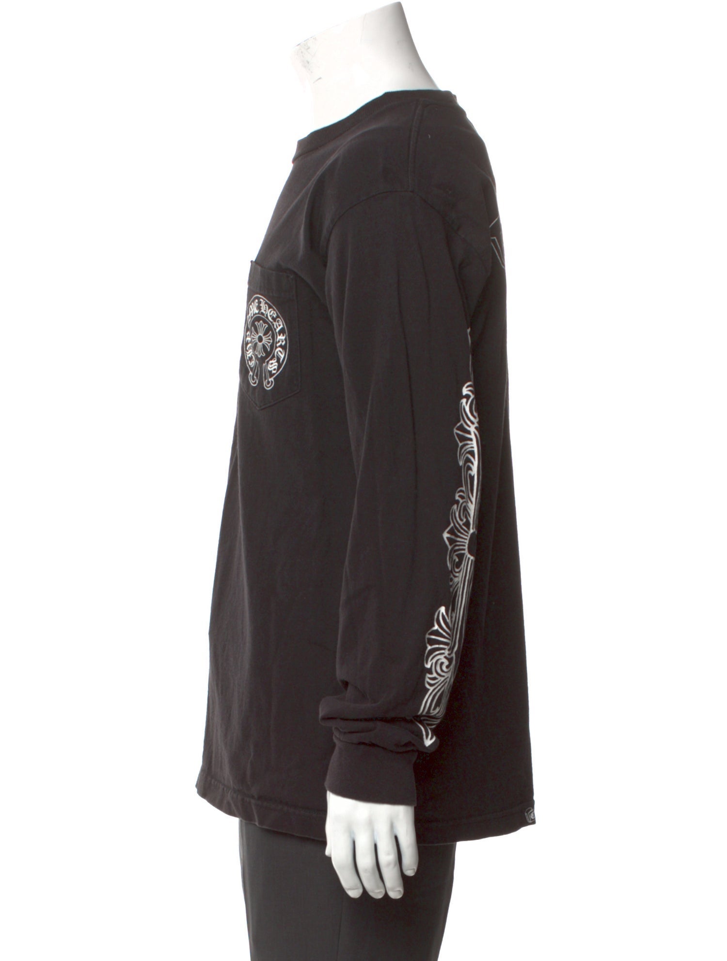 Chrome Hearts Paris Scroll Logo L/S Graphic Print T-Shirt