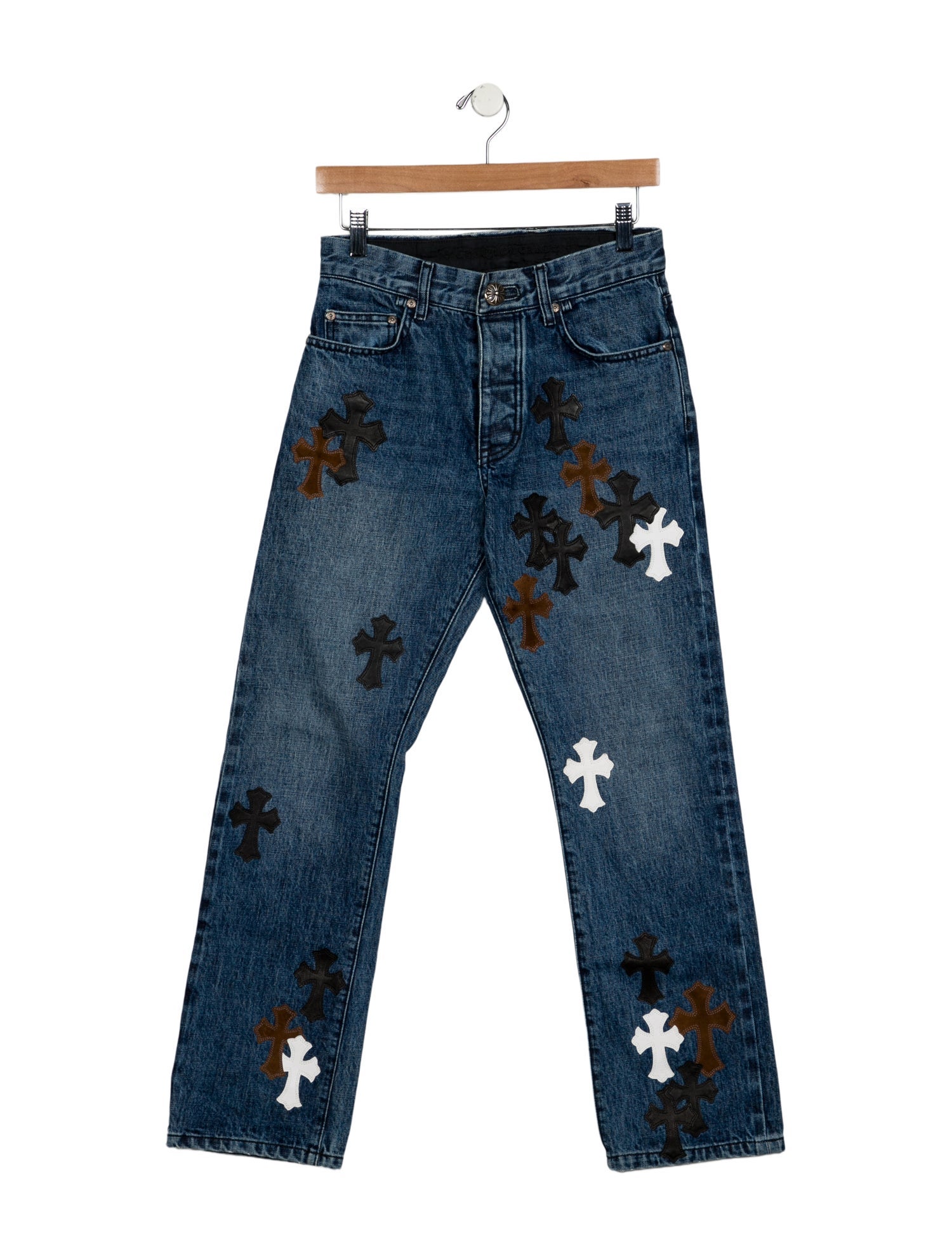 Chrome Hearts Multi-Patch Straight-Leg Jeans