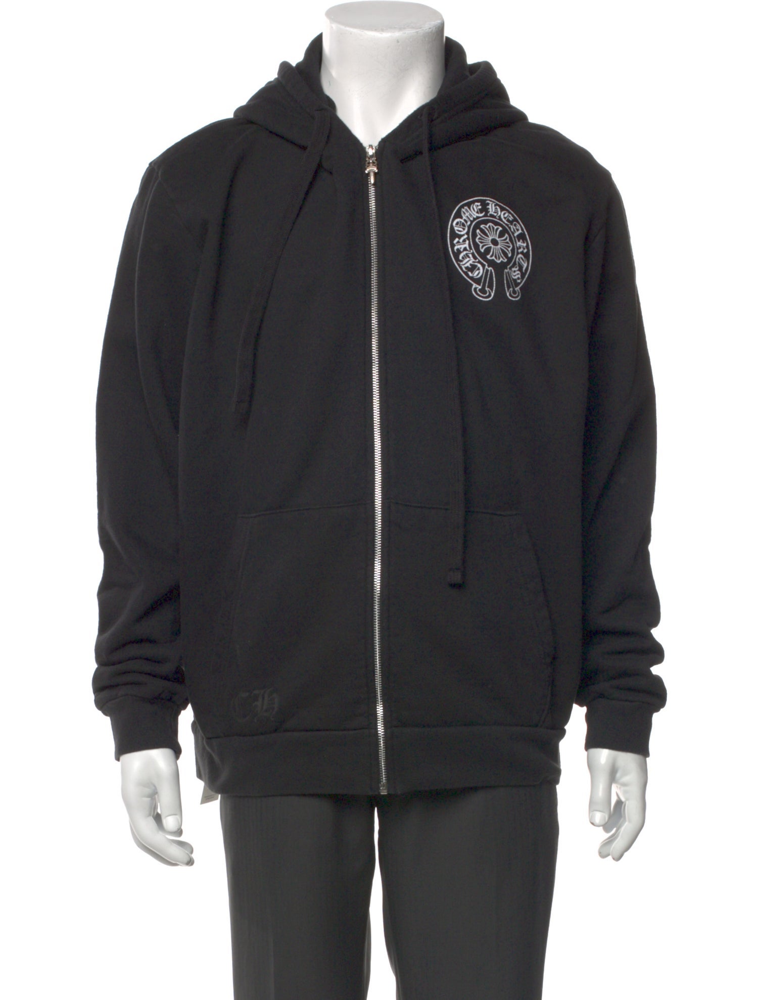 Chrome Hearts Horseshoe Logo Malibu Exclusive Zip Up Graphic Print Hoodie
