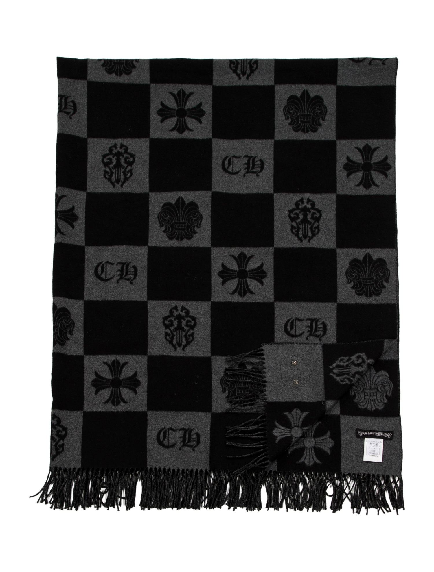 Chrome Hearts Checkered Silk Throw Blanket