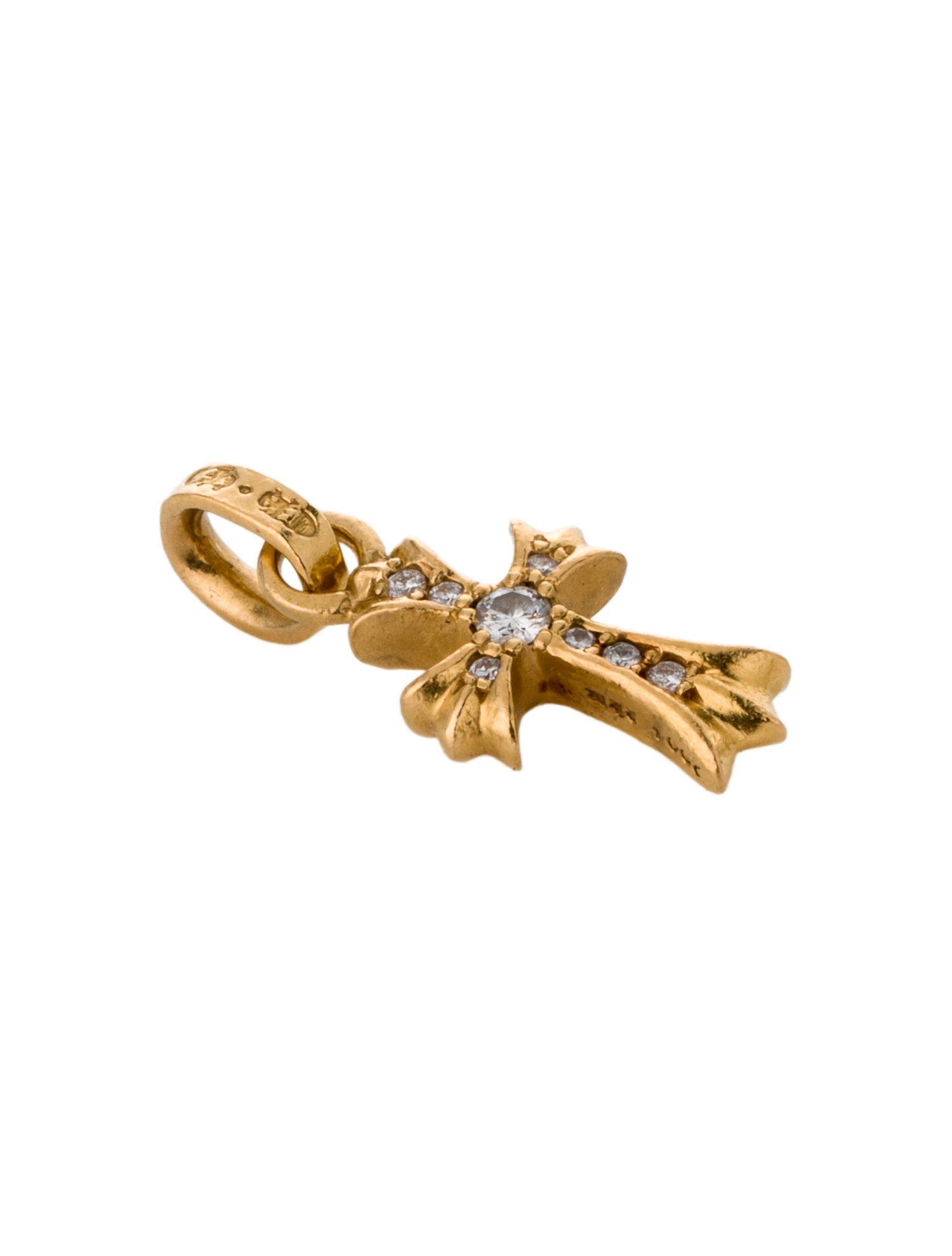 Chrome Hearts 22K Diamond Baby Fat Cross Pendant