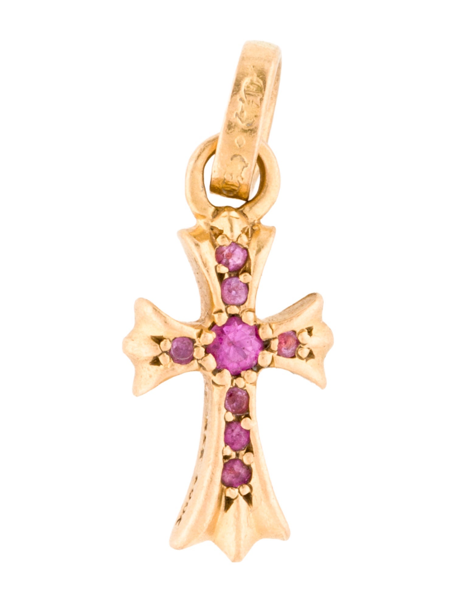 Chrome Hearts 22K Sapphire Mini Cross Pendant