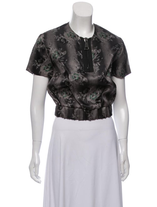 Christopher Kane Silk Crop Blouse Grey
