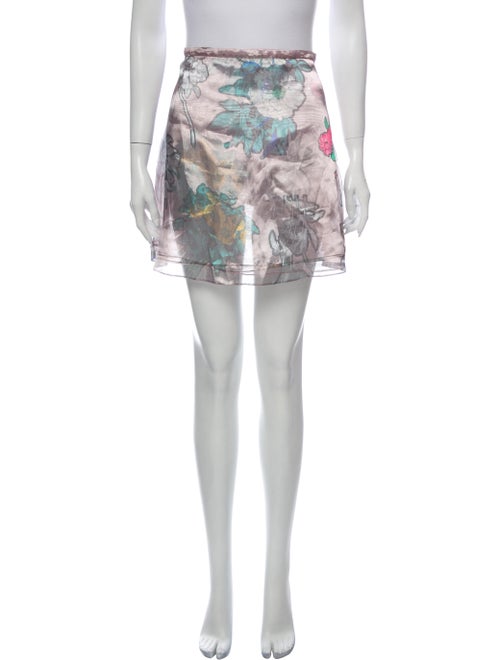 Christopher Kane Printed Mini Skirt Metallic