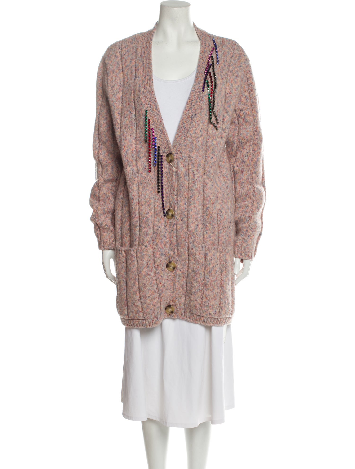 Christopher Kane Virgin Wool Plunge Neckline Sweater