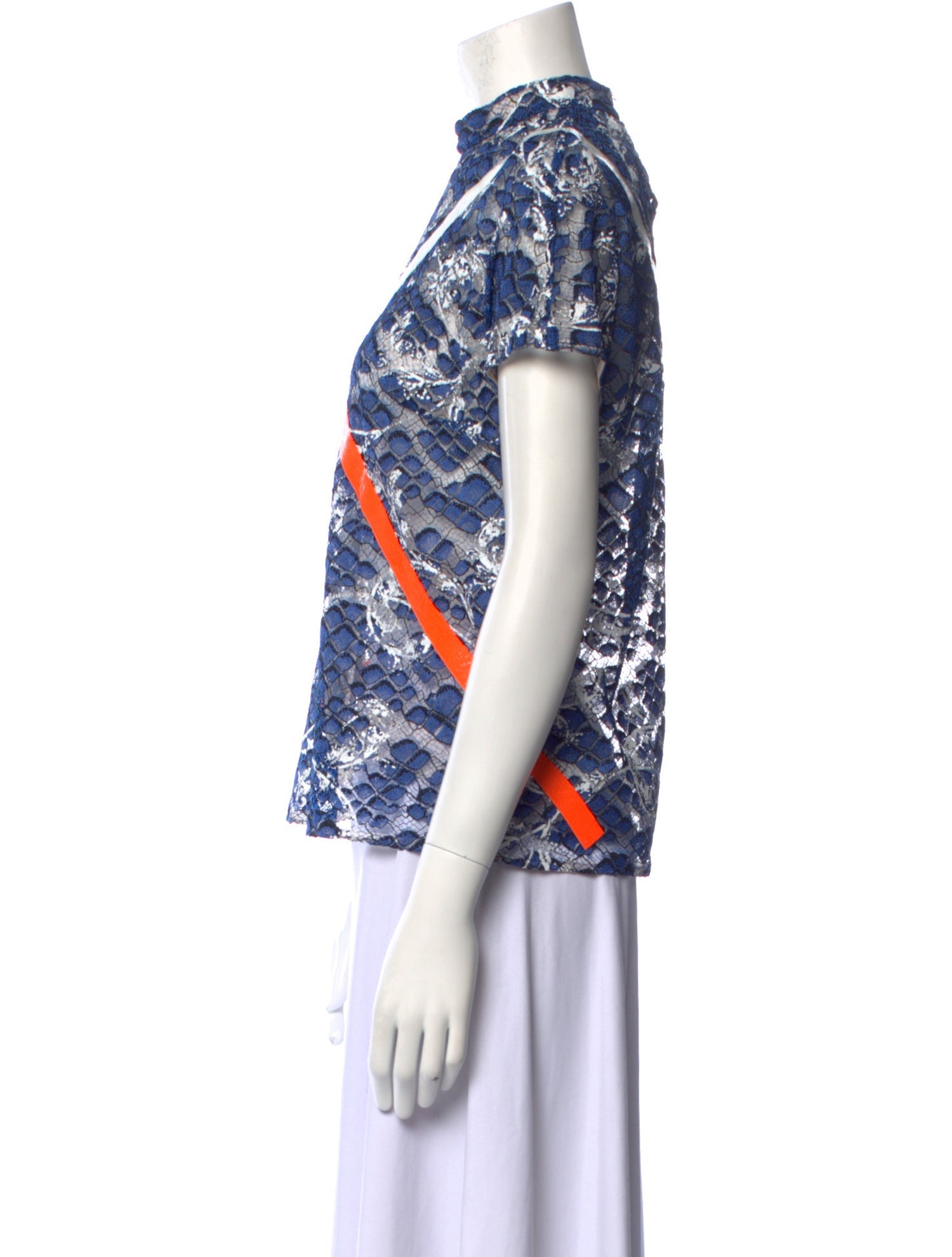 Christopher Kane Printed Mock Neck Top