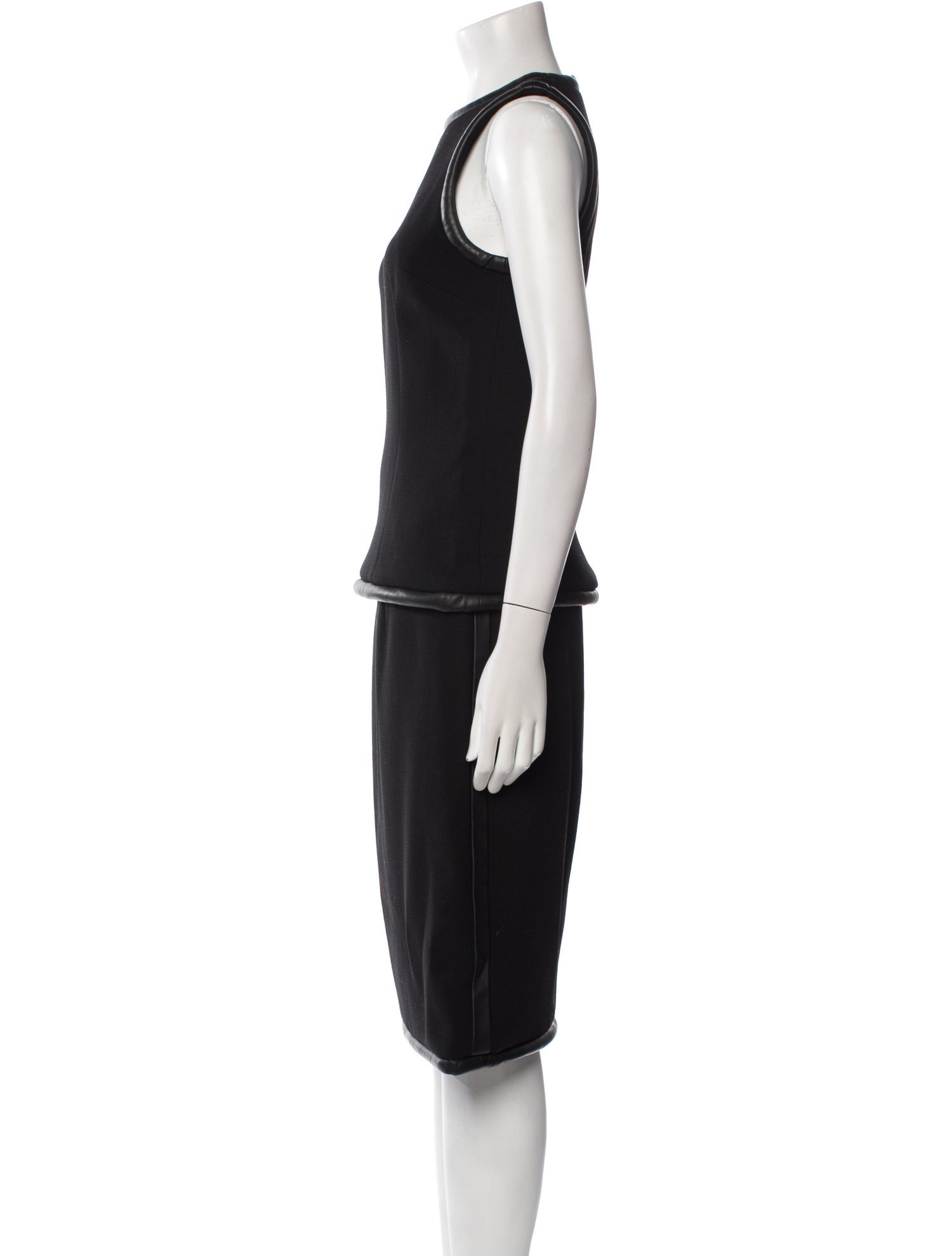 Christopher Kane Wool Leather Trim Embellishment Skirt Set w/ Tags