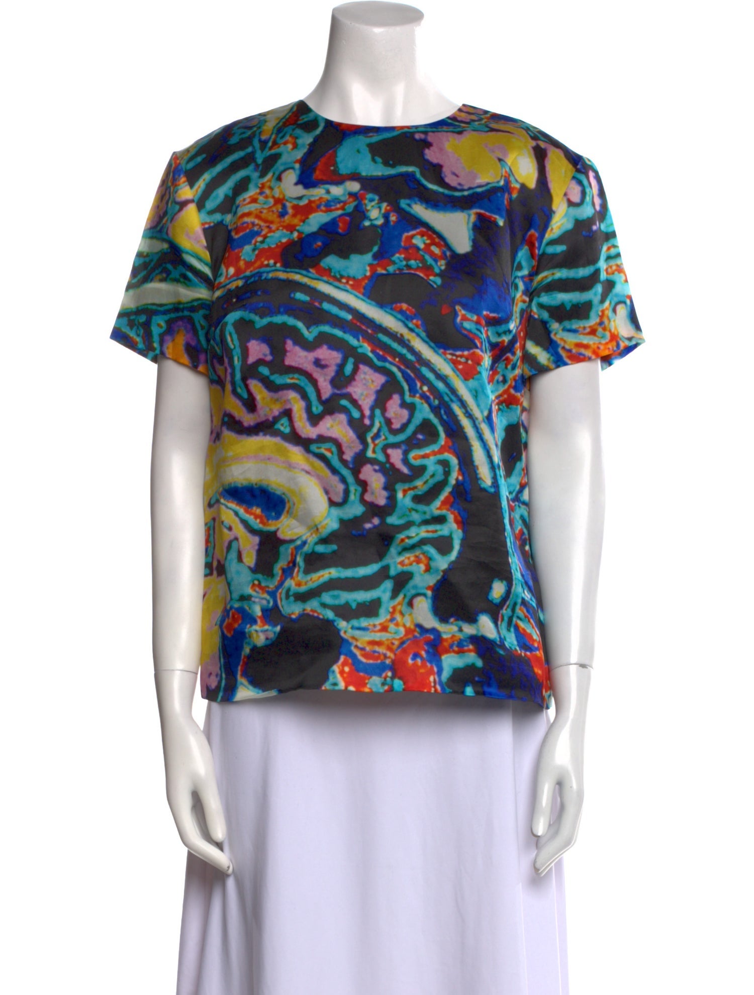 Christopher Kane Silk Printed T-Shirt