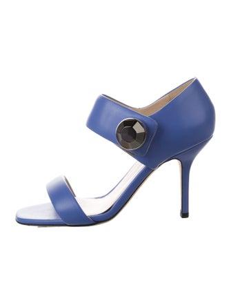 Christopher Kane Leather Crystal Embellishments Sandals