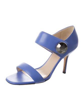 Christopher Kane Leather Crystal Embellishments Sandals