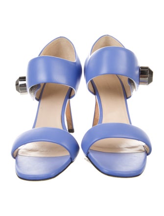 Christopher Kane Leather Crystal Embellishments Sandals