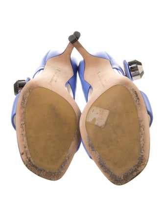 Christopher Kane Leather Crystal Embellishments Sandals