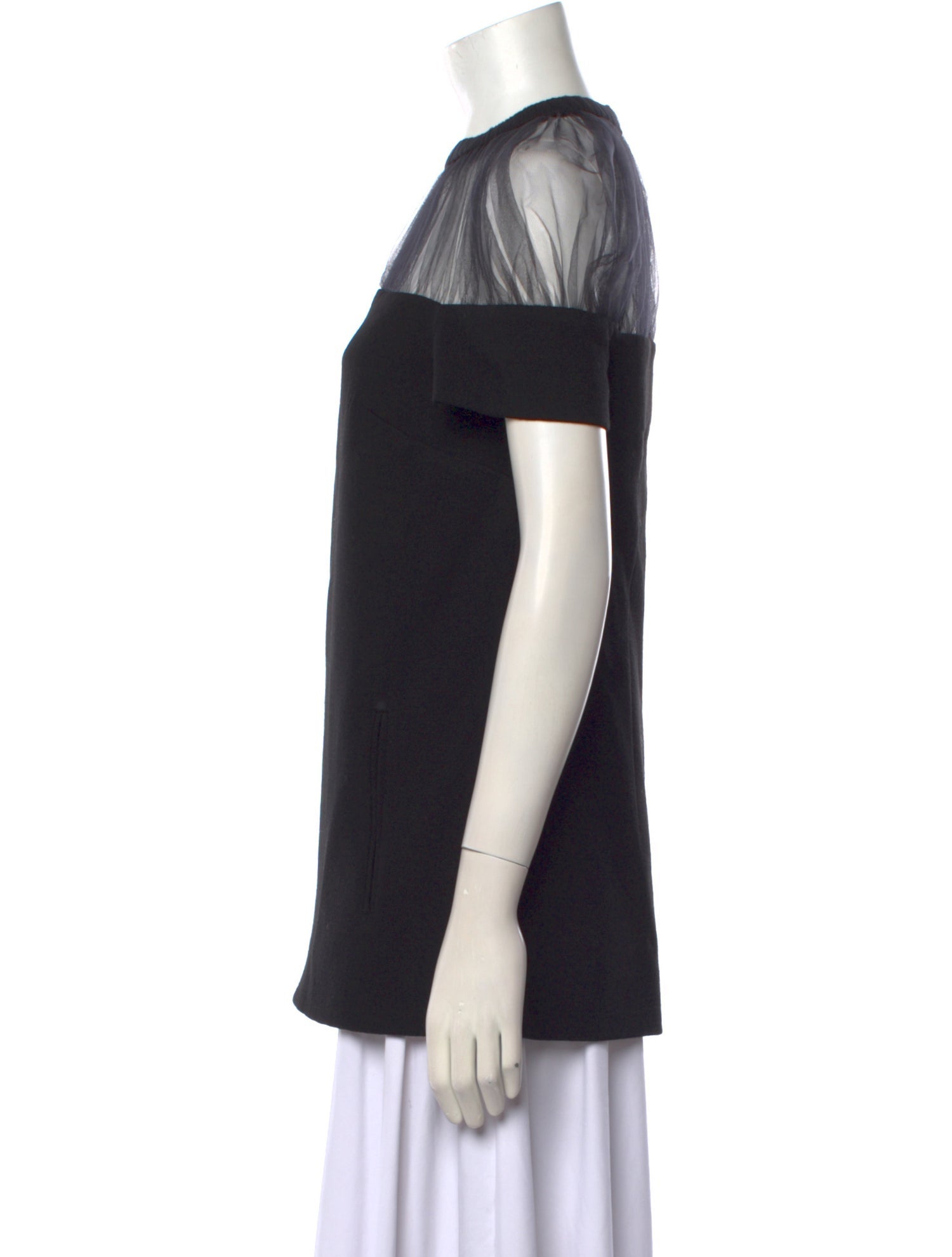 Christopher Kane Mock Neck Short Sleeve Top