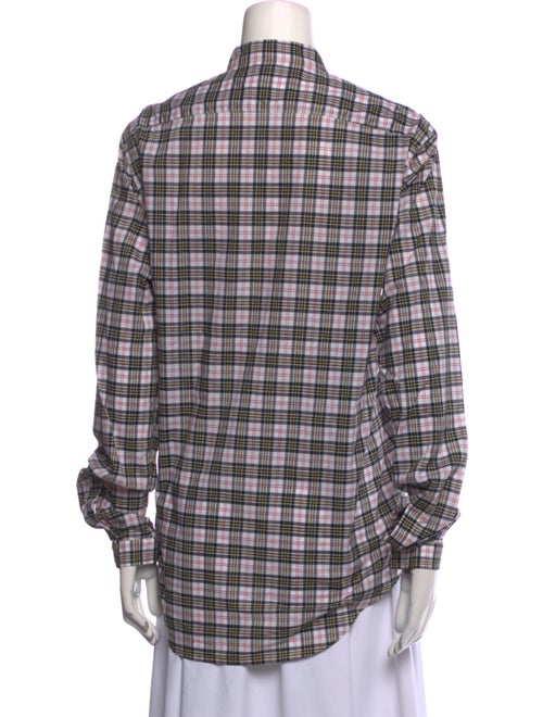 Christopher Kane Plaid Print Long Sleeve Button-Up Top