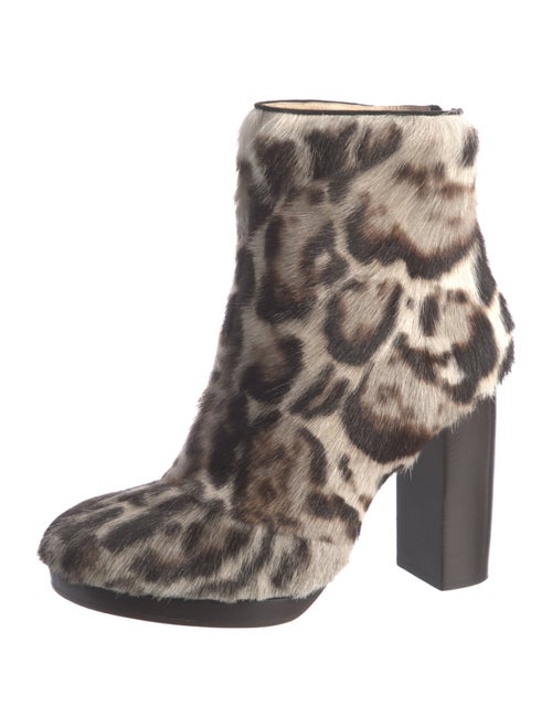 Christopher Kane Ponyhair Animal Print Boots