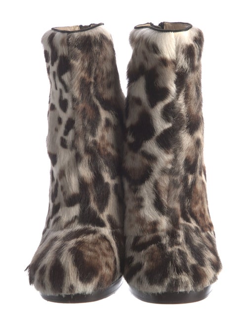 Christopher Kane Ponyhair Animal Print Boots