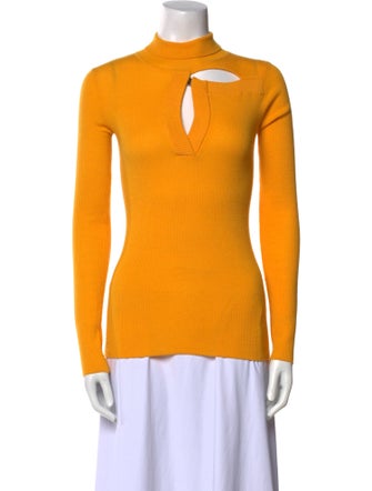 Christopher Kane Merino Wool Mock Neck Sweater