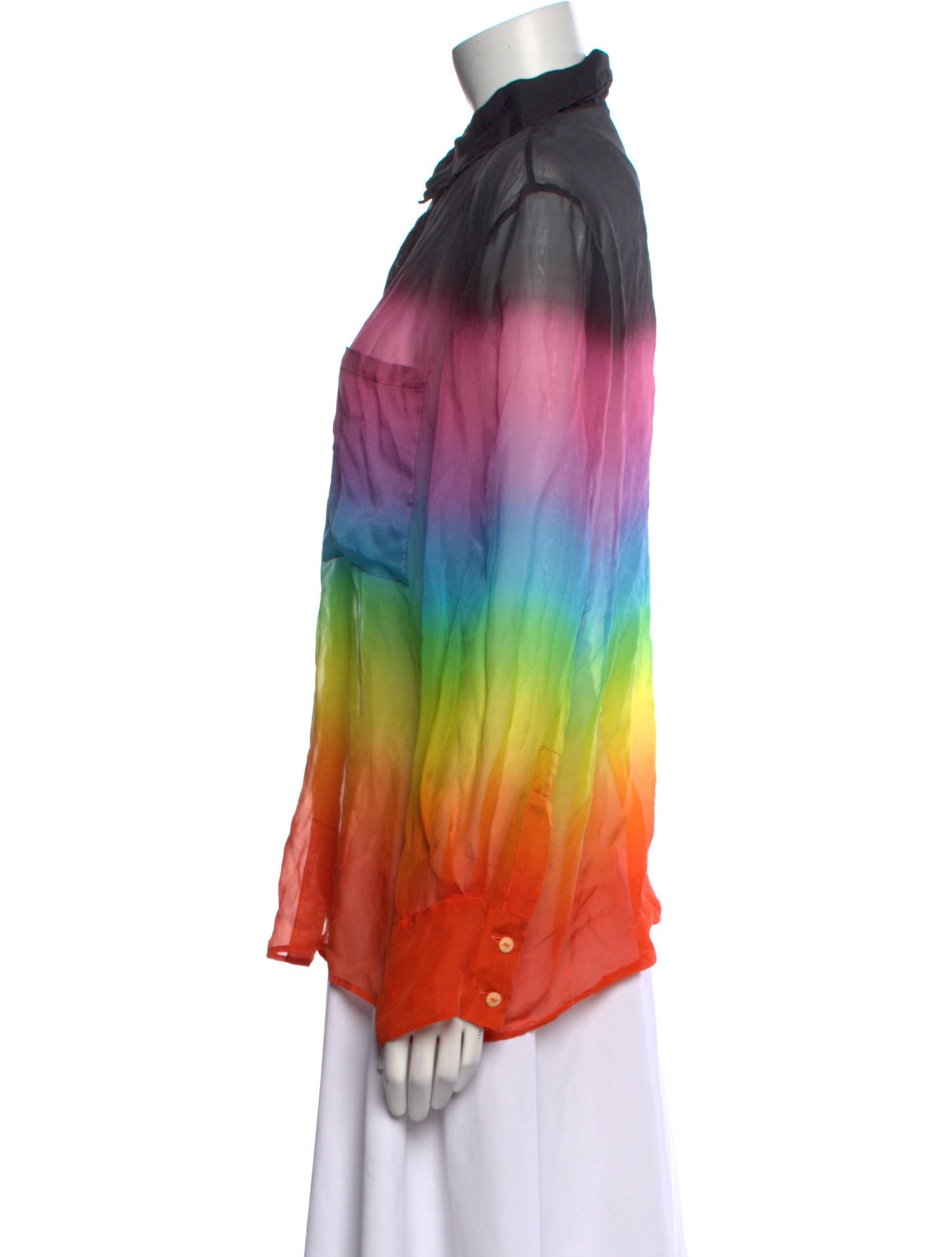 Christopher Kane Silk Tie-Dye Print Blouse