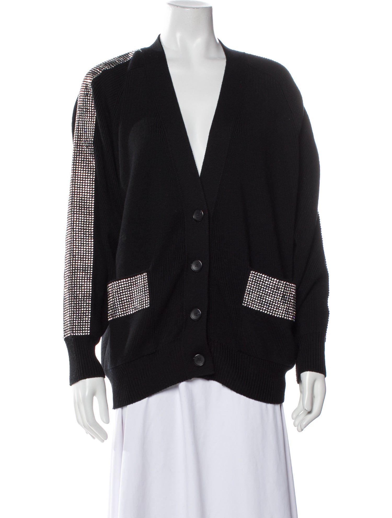 Christopher Kane Virgin Wool Colorblock Pattern Sweater