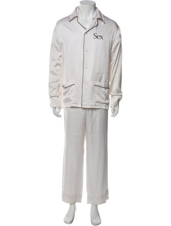 Christopher Kane Silk Graphic Print Pajama Set