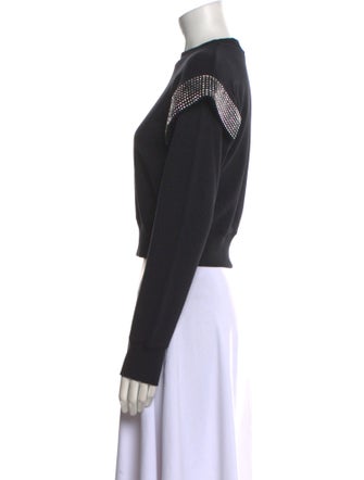 Christopher Kane Crew Neck Long Sleeve Crop Top