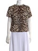 Christopher Kane Leather Animal Print Blouse