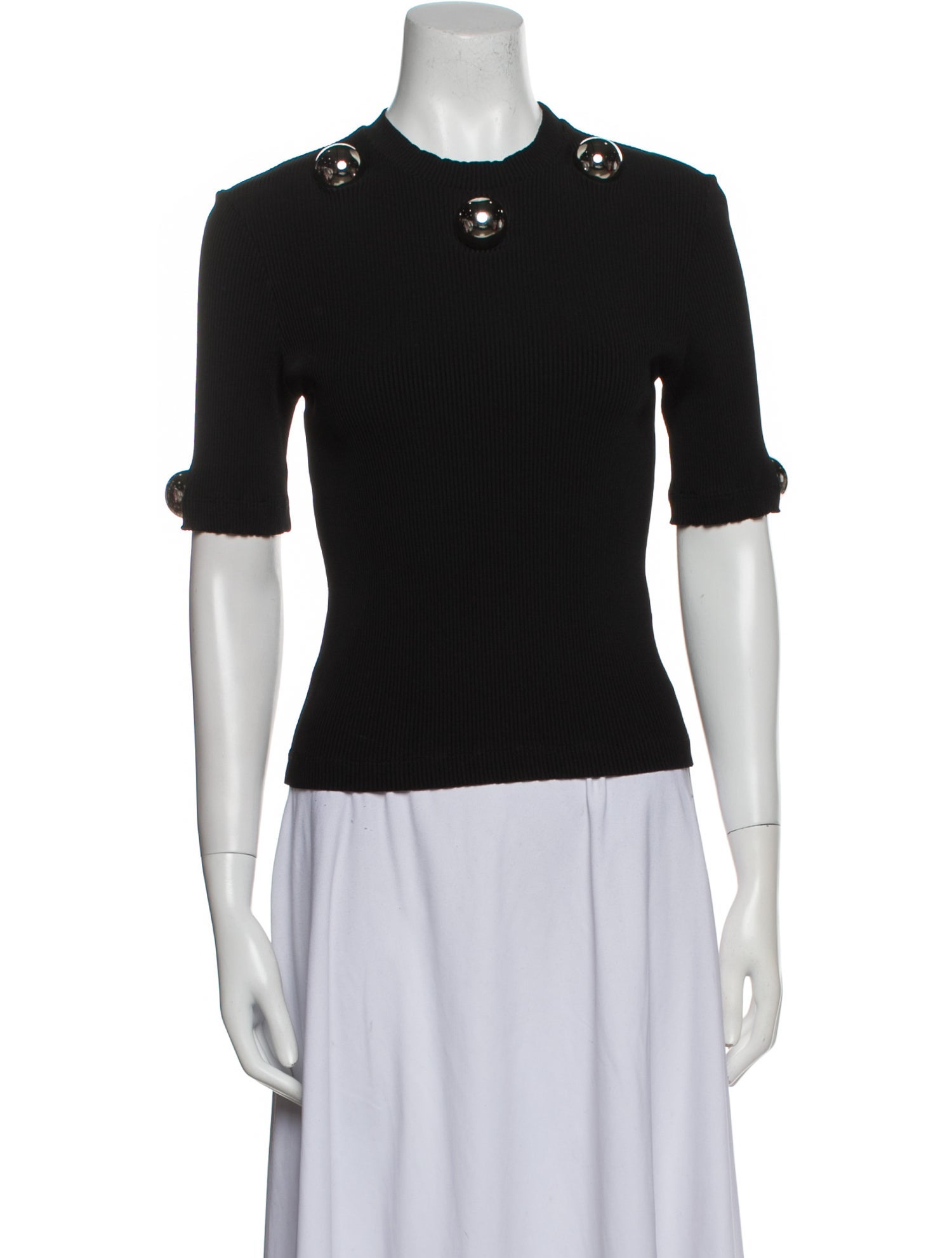 Christopher Kane Mock Neck Short Sleeve Top
