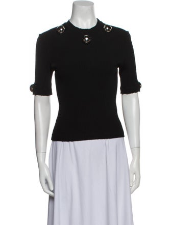 Christopher Kane Mock Neck Short Sleeve Top