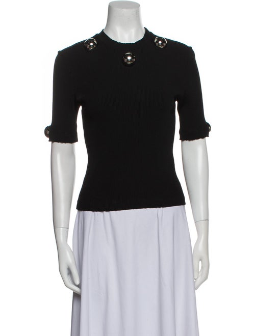 Christopher Kane Mock Neck Short Sleeve Top