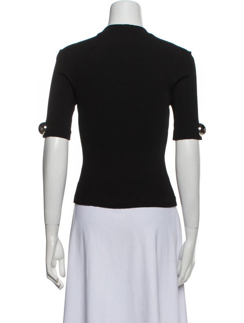 Christopher Kane Mock Neck Short Sleeve Top