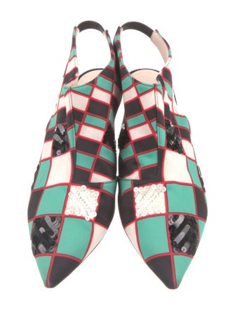 Christopher Kane Patterned Slingback Pumps