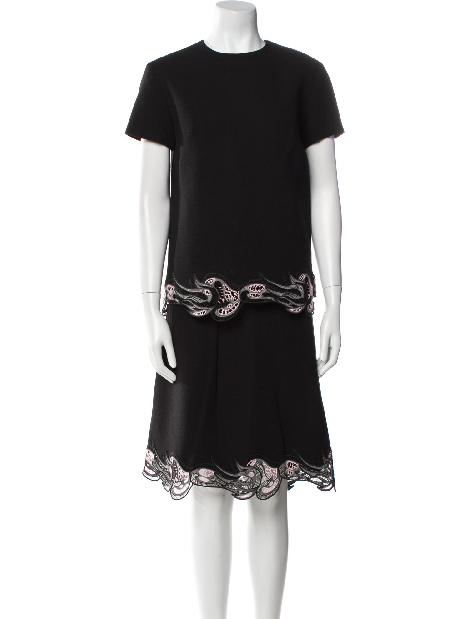 Christopher Kane Wool Eyelet Trim Skirt Set