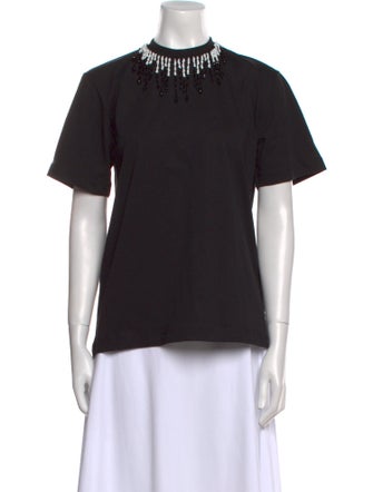 Christopher Kane Mock Neck Short Sleeve T-Shirt