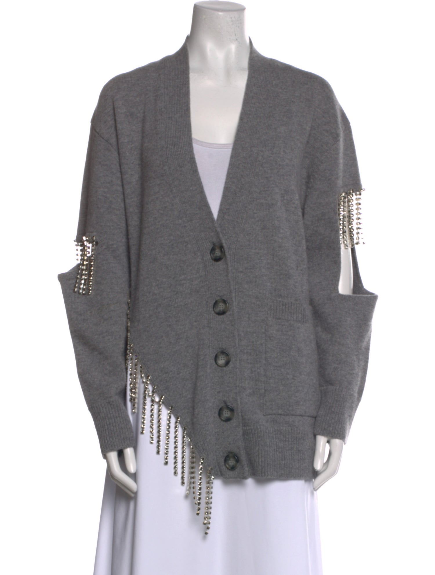 Christopher Kane Virgin Wool Plunge Neckline Sweater