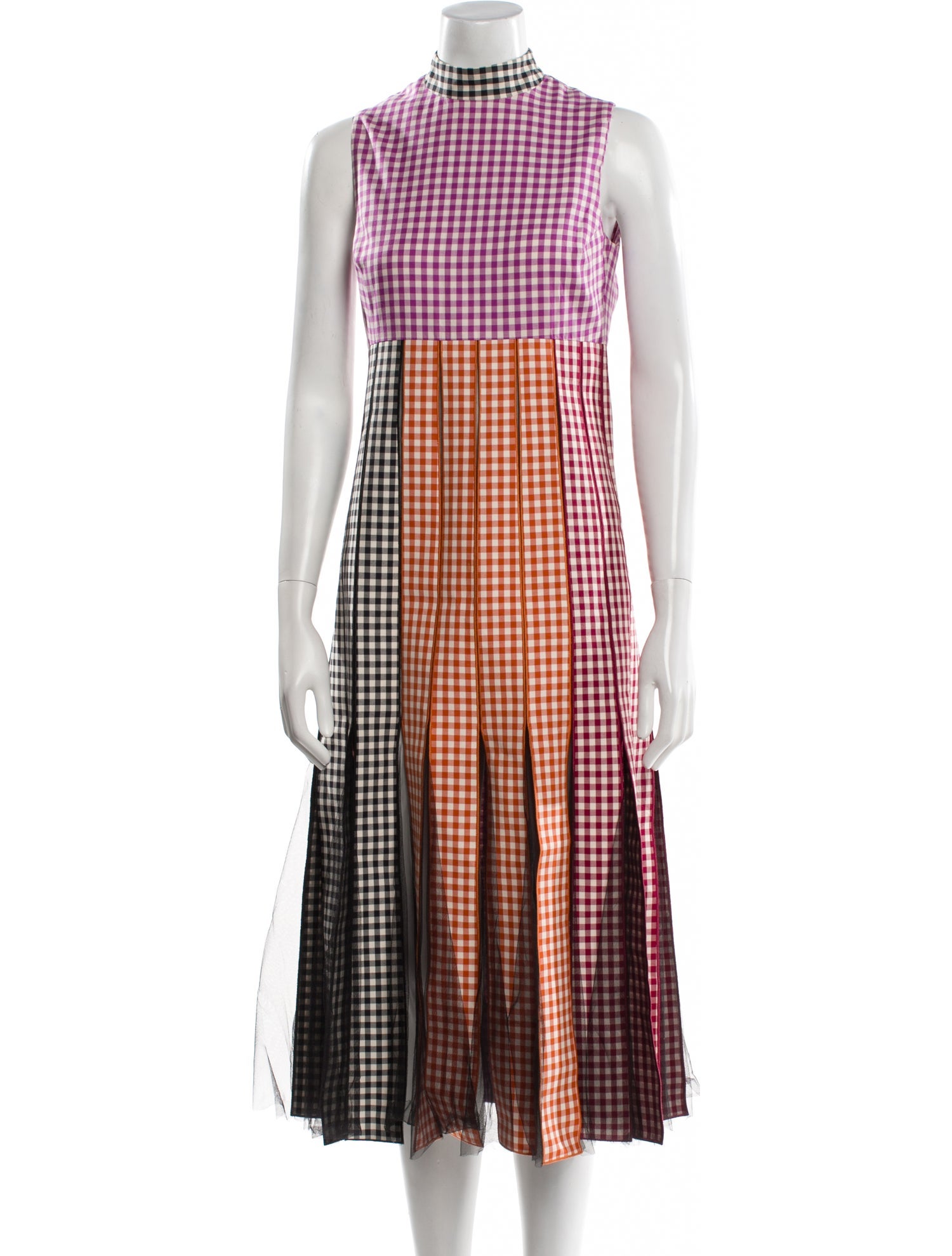 Christopher Kane Plaid Print Long Dress