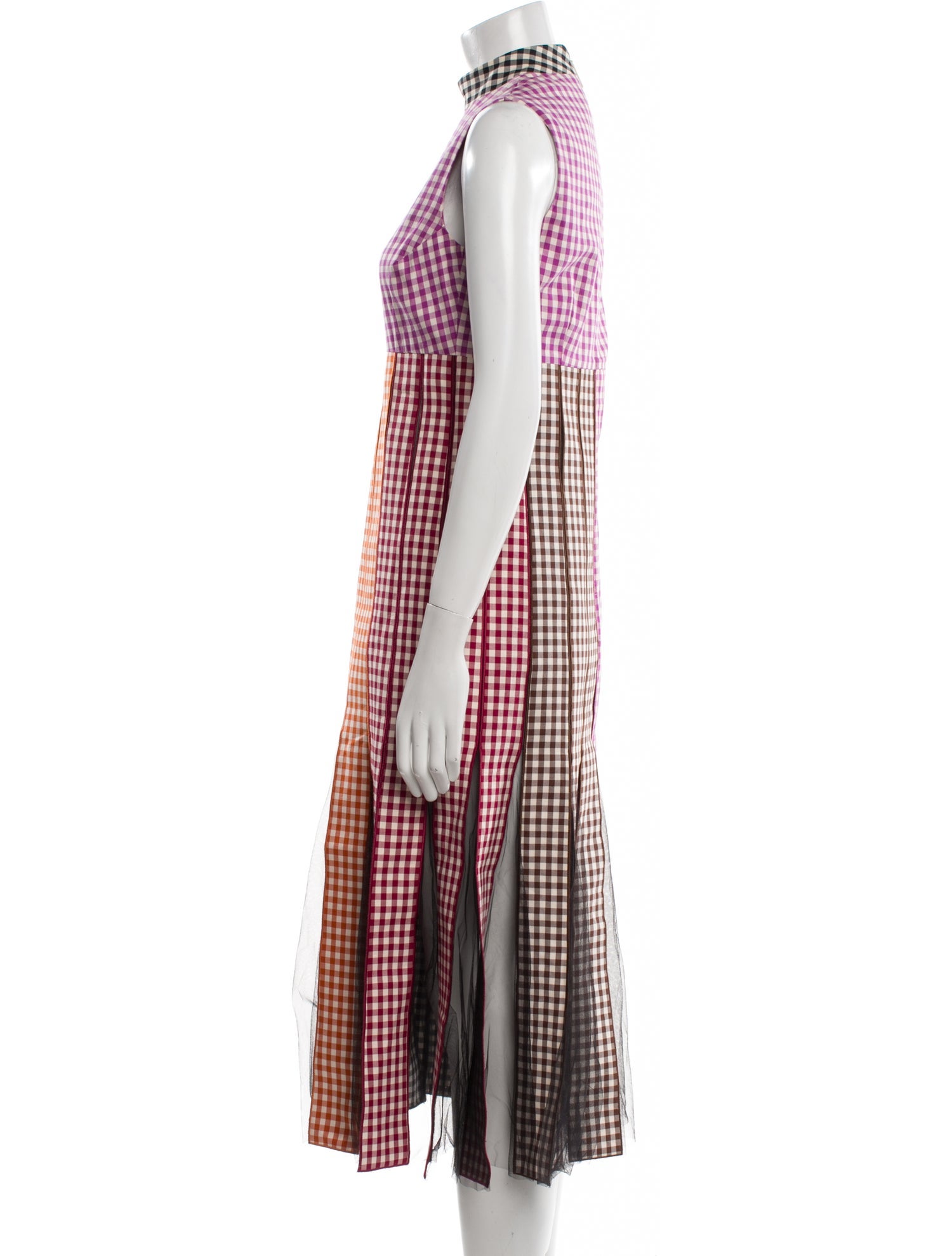 Christopher Kane Plaid Print Long Dress