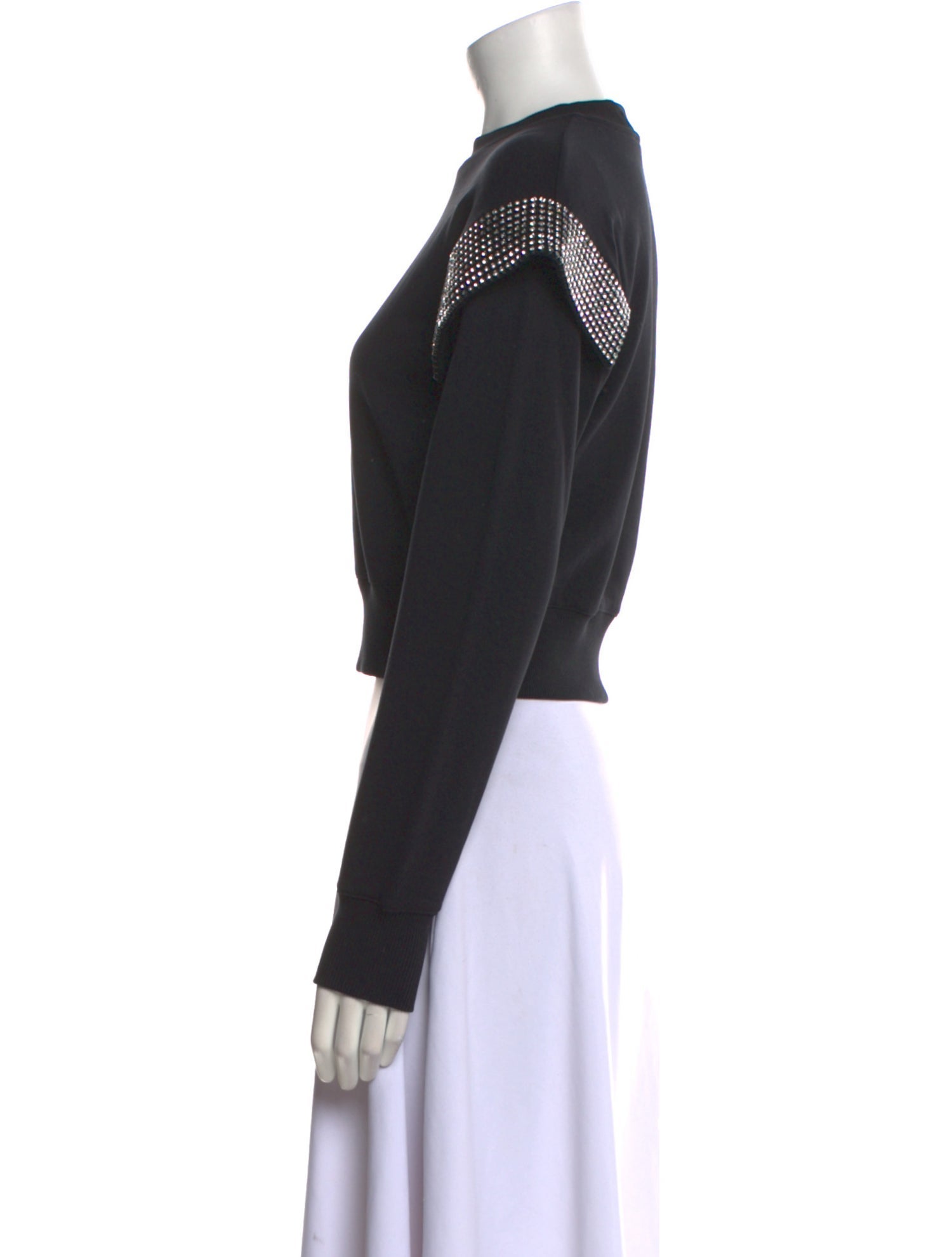 Christopher Kane Crew Neck Long Sleeve Crop Top