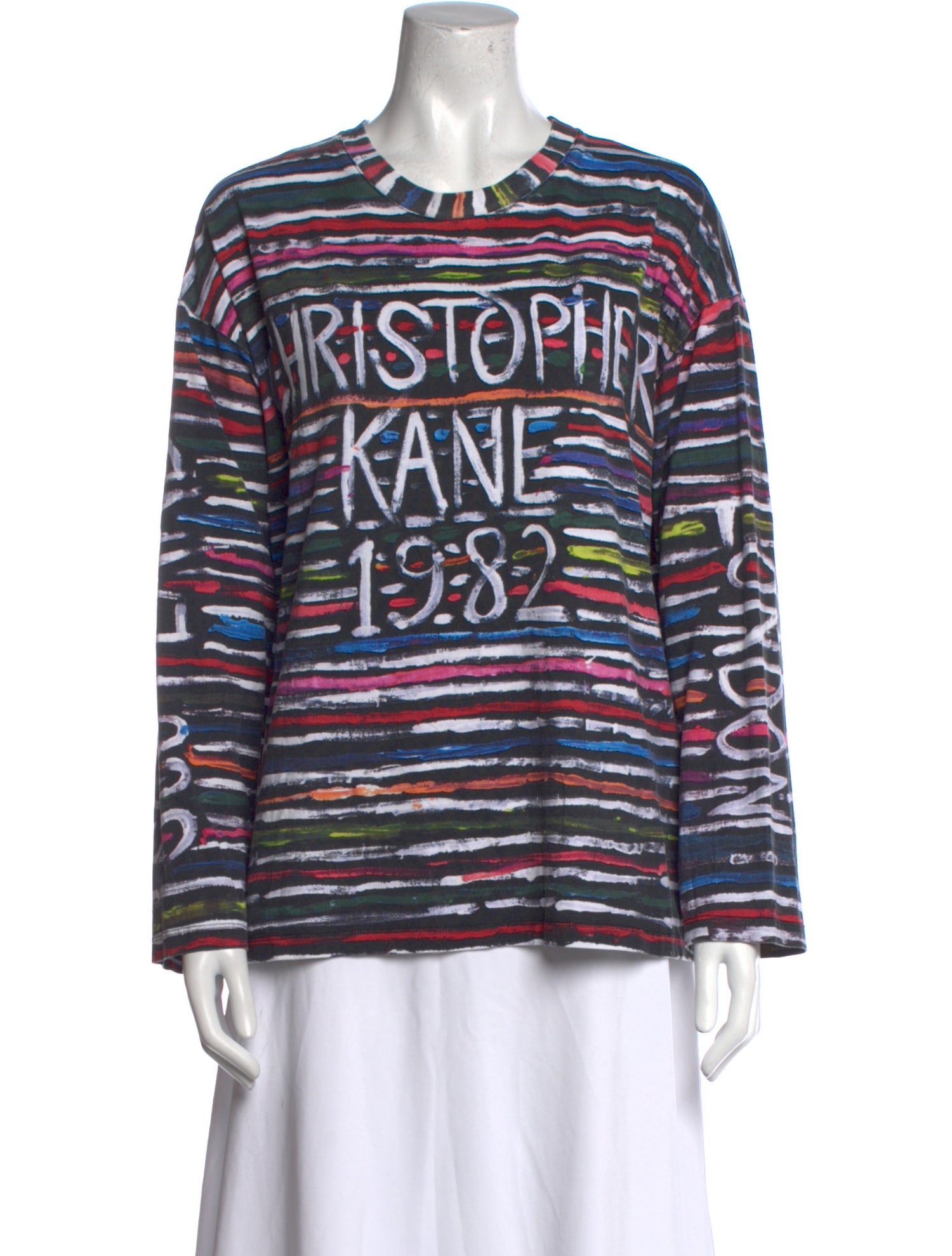 Christopher Kane Striped Crew Neck Top