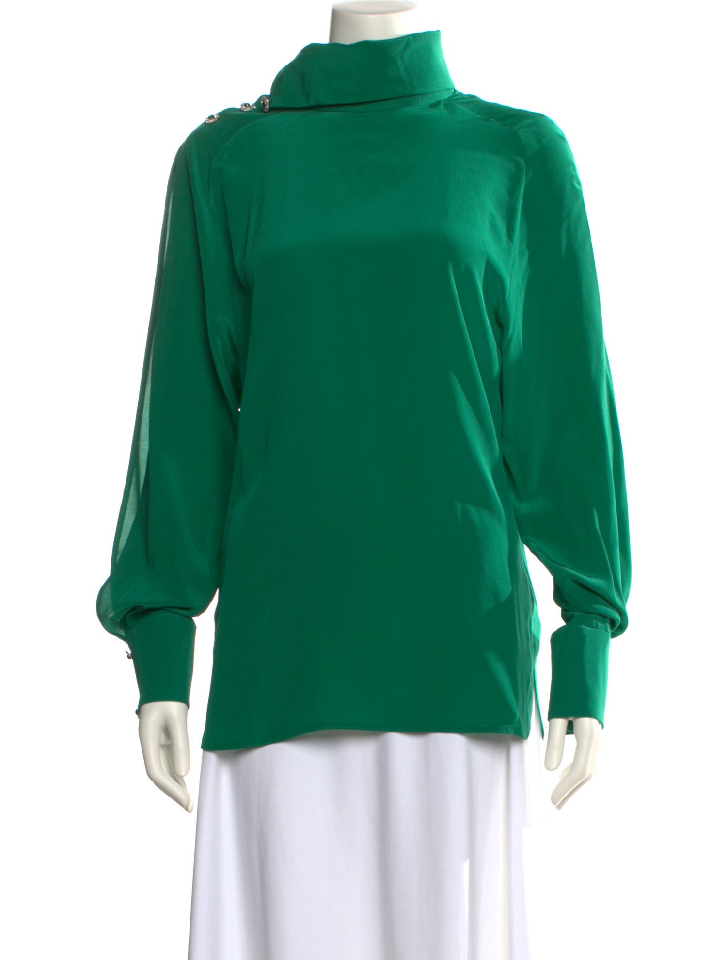 Christopher Kane Silk Mock Neck Sweatshirt