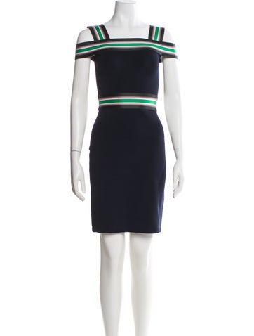 Pre-owned Christopher Kane Colorblock Pattern Mini Dress In Black