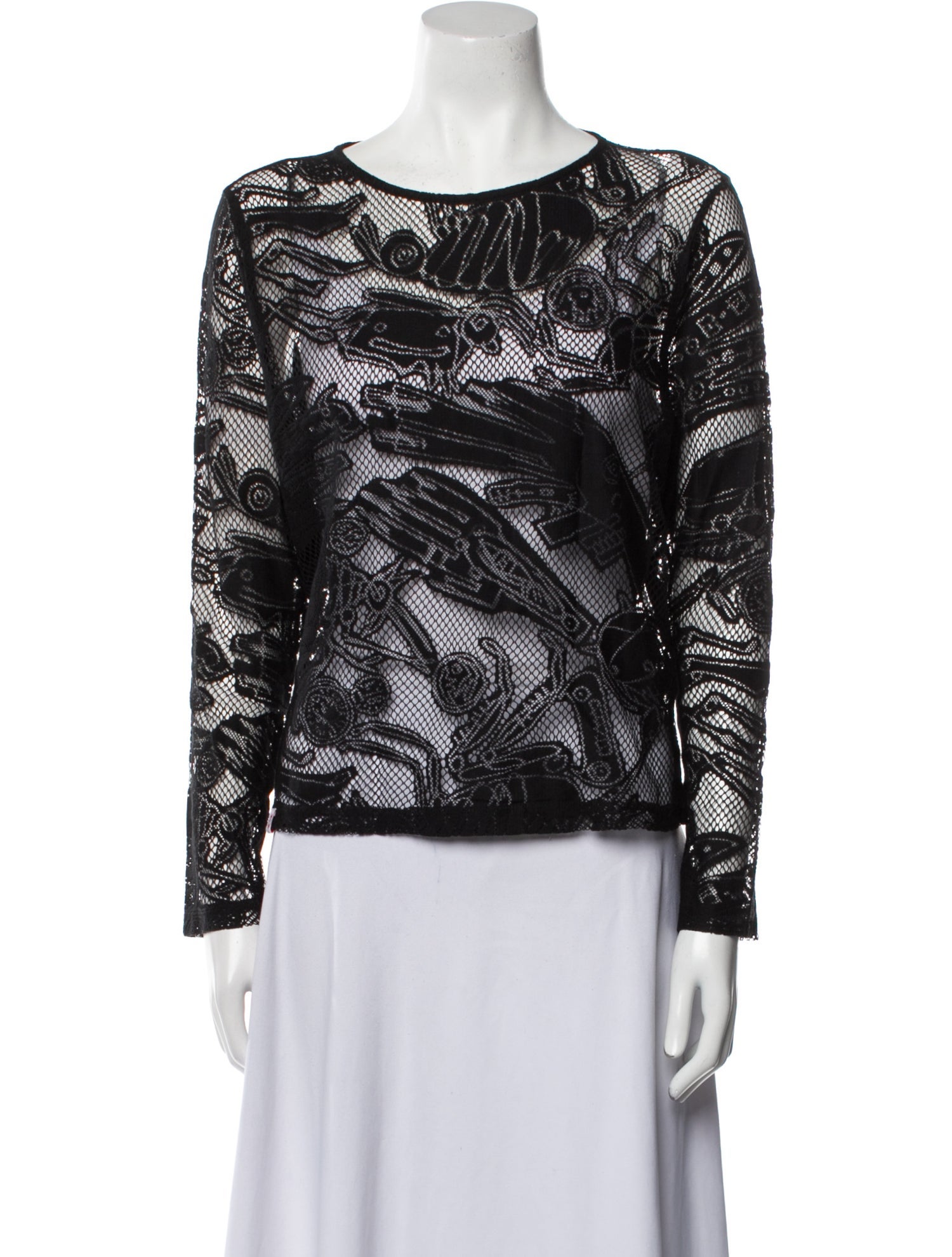 Charles Jeffrey Loverboy Lace Pattern Crew Neck Top