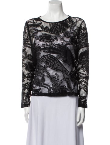 Charles Jeffrey Loverboy Tops Lace Pattern Crew Neck Top XL