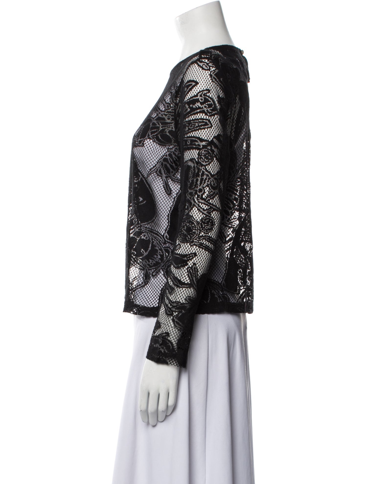 Charles Jeffrey Loverboy Lace Pattern Crew Neck Top