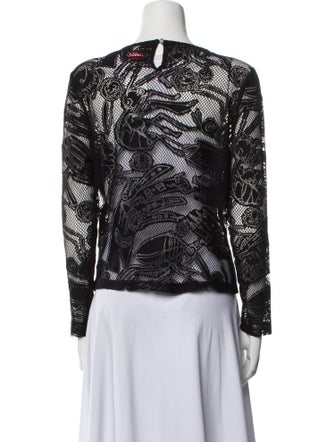 Charles Jeffrey Loverboy Lace Pattern Crew Neck Top