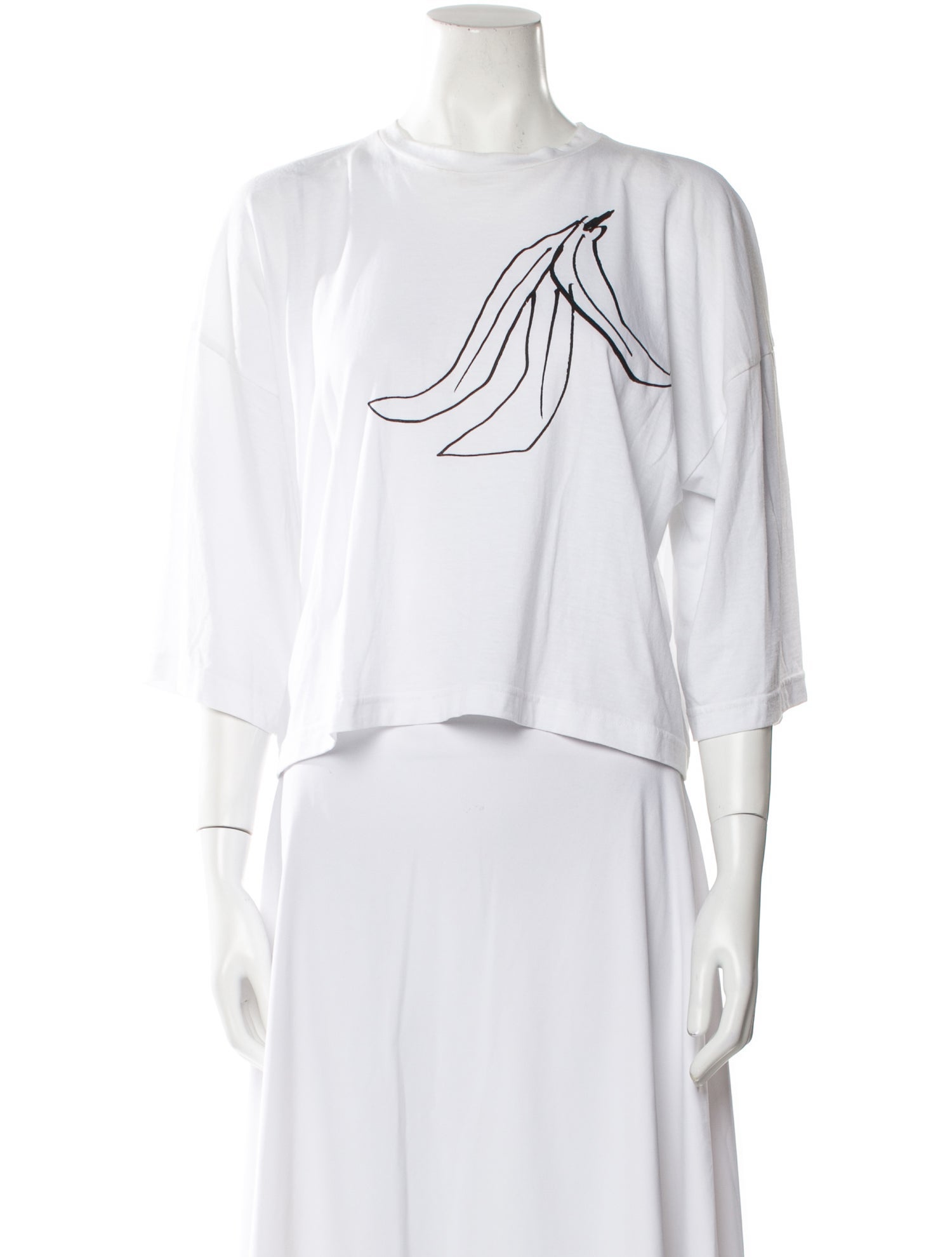 Charles Jeffrey Loverboy Crew Neck Three-Quarter Sleeve Crop Top