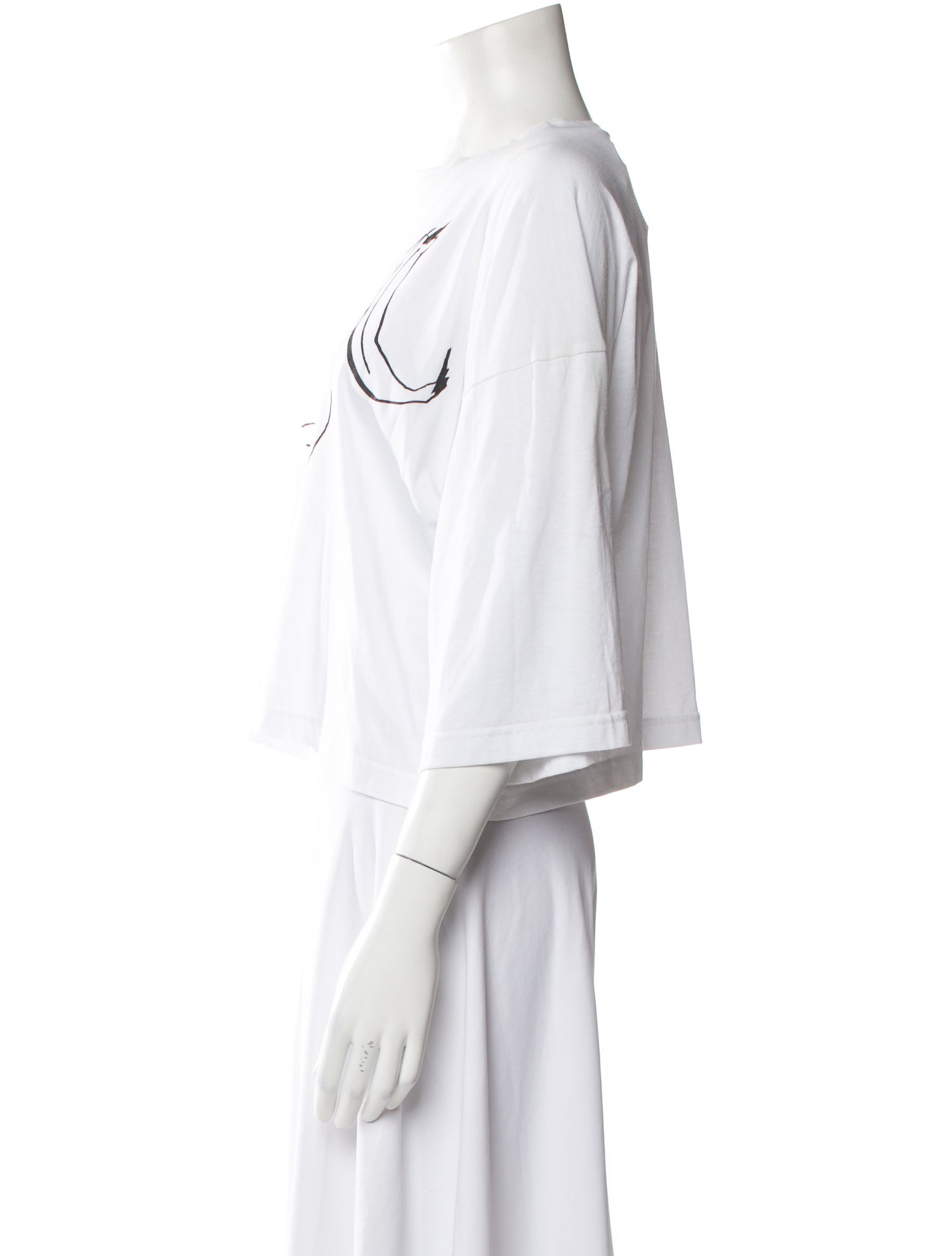 Charles Jeffrey Loverboy Crew Neck Three-Quarter Sleeve Crop Top