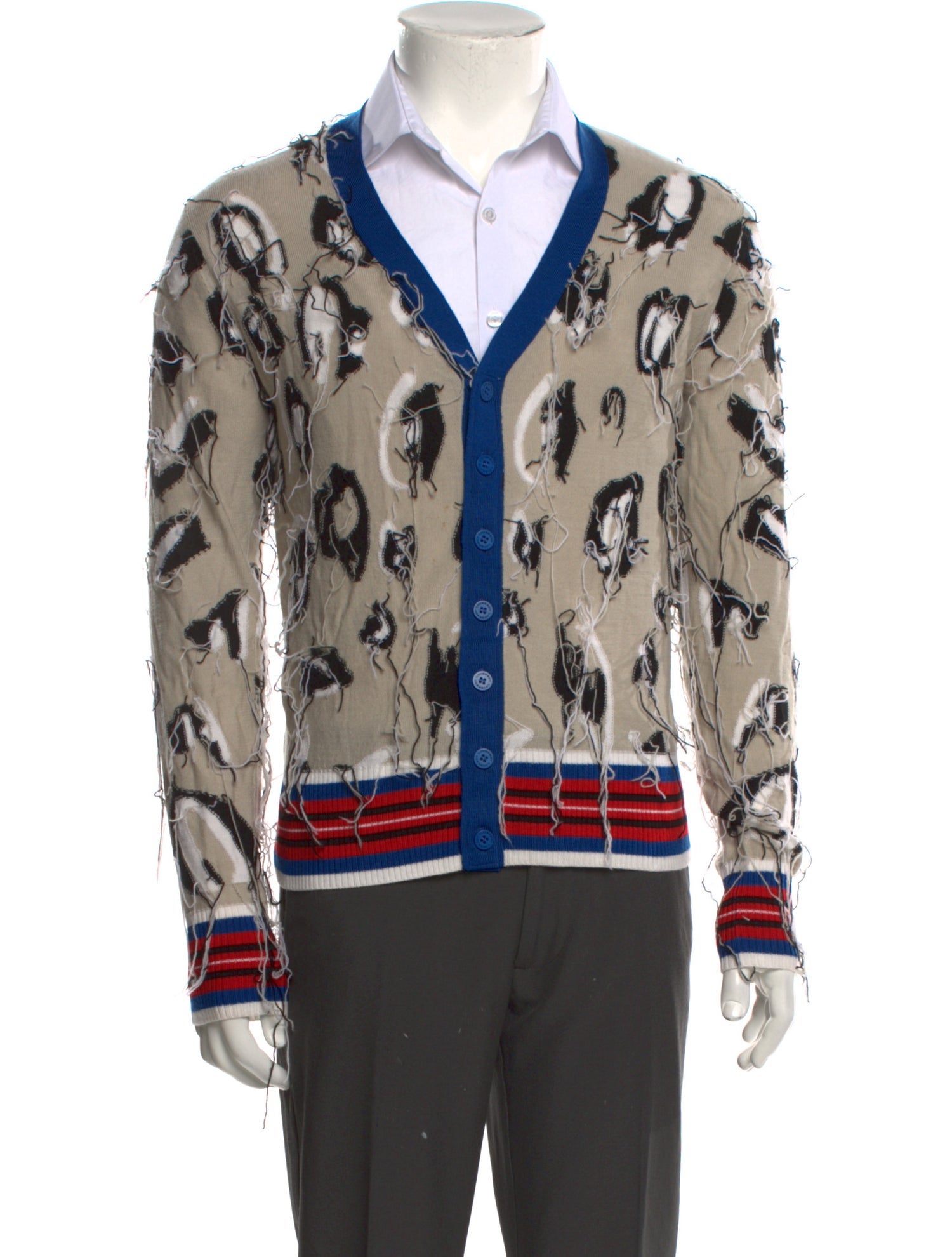 Charles Jeffrey Loverboy Merino Wool Printed Cardigan