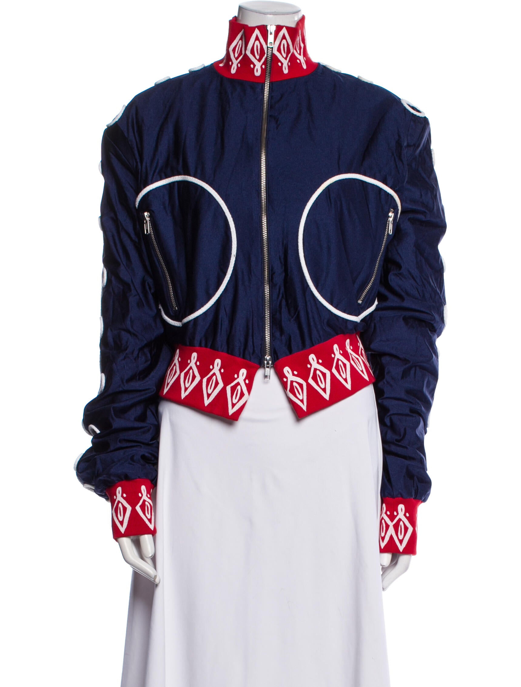 Charles Jeffrey Loverboy Nylon Colorblock Pattern Evening Jacket