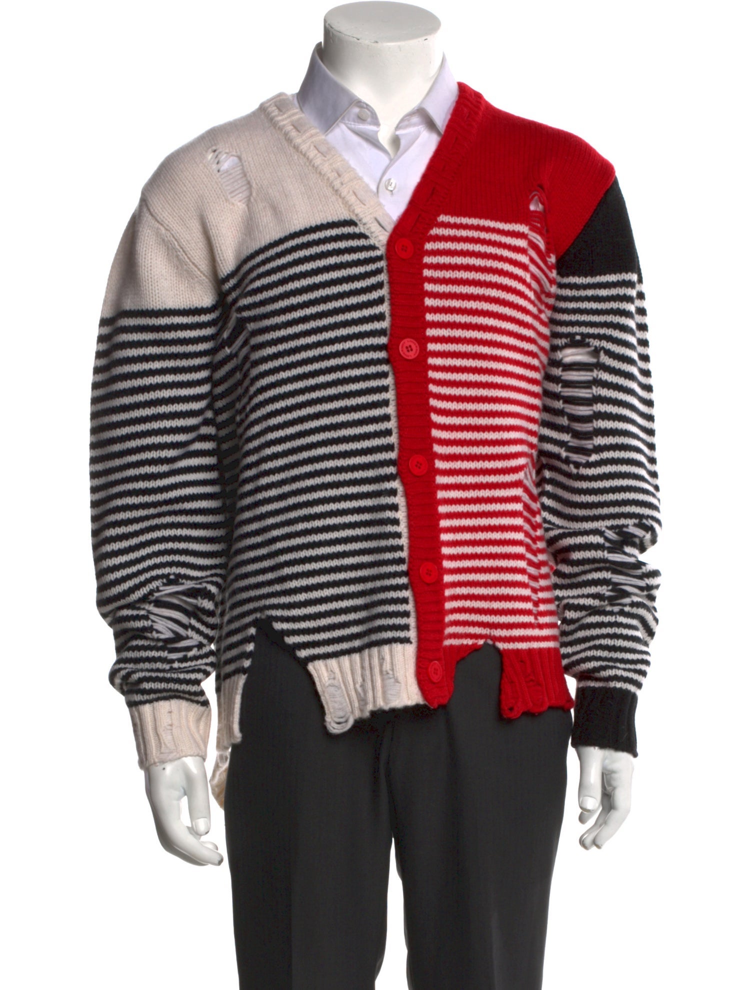 Charles Jeffrey Loverboy Lambswool Striped Cardigan
